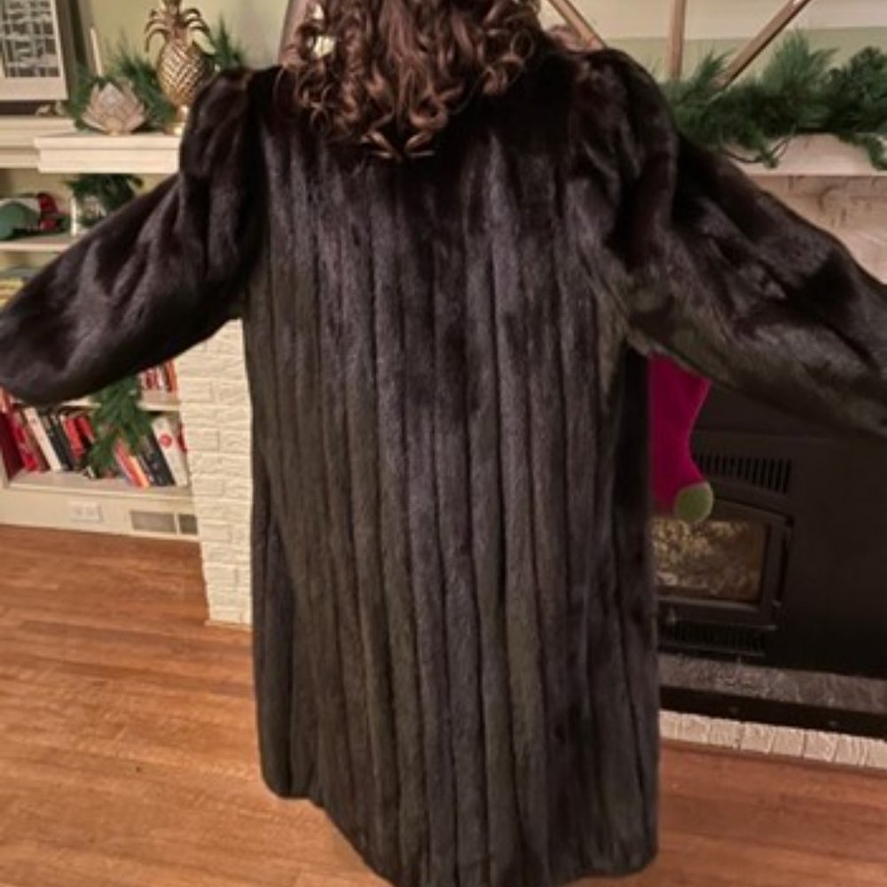Long Black Mink Fur Coat
